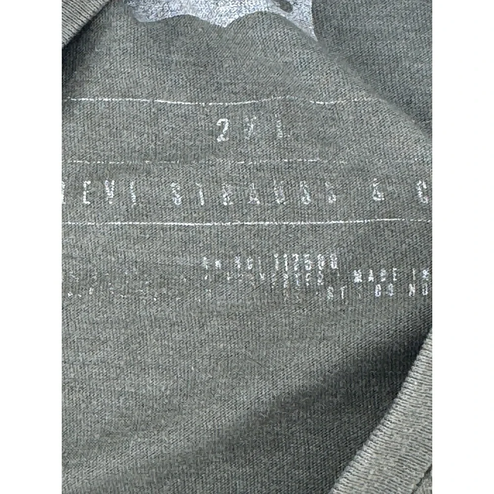 Levi's Graphic T-Shirt Mens 2XL Olive Green Geometric Batwing‎ Logo Tee